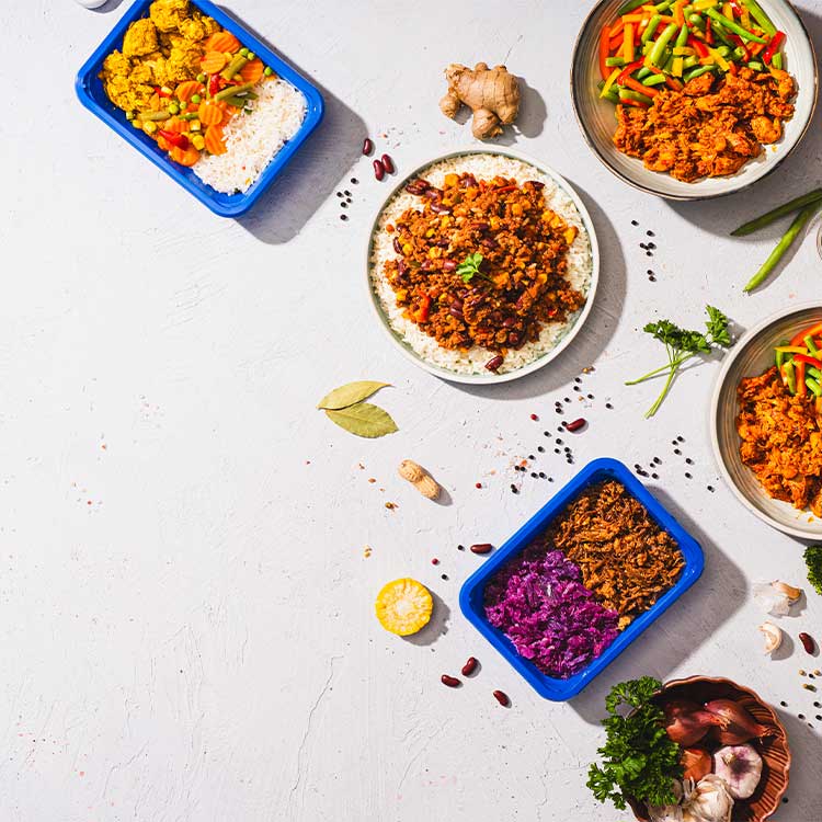 SportMeals sfeer foto van lekkere, gezonde eiwitrijke maaltijden