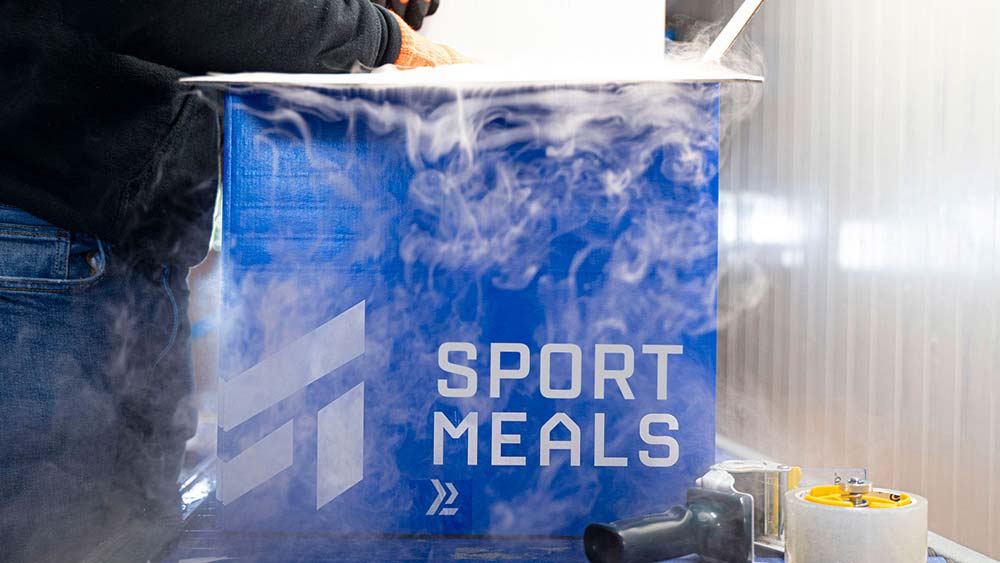 sportmeals geisoleerde verzenddoos met droogijs