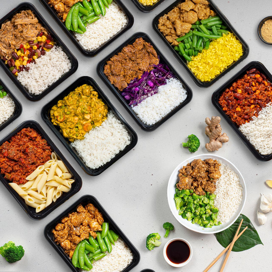 14 DAGEN MAALTIJDENPAKKET VOOR SPIERMASSA OPBOUW, EIWITRIJKE SPORTMAALTIJDEN MET KIP EN RUNDVLEES