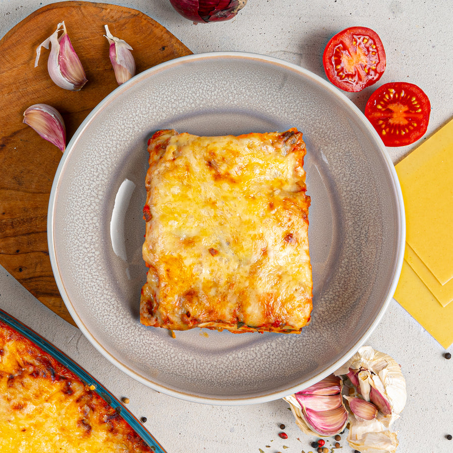 SportMeals High Protein Lasagne with beef bolognese, on a plate
