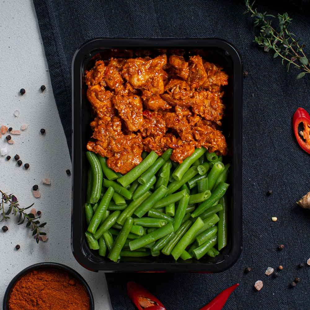 Low carb meal prep met pittige kip en sperziebonen om af te vallen