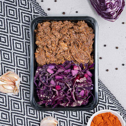 Pulled Beef - Rode kool met appeltjes