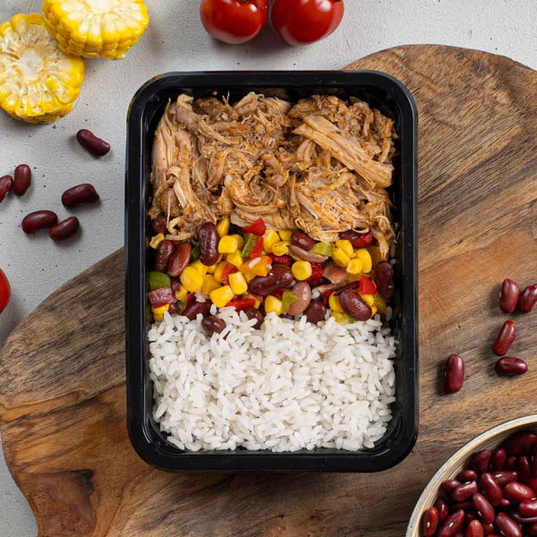 Meal Prep Pulled Chicken High Proteïne Maaltijd voor droogtrainen van SportMeals 